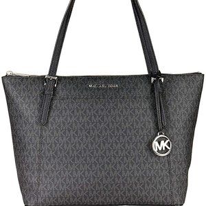 Michael Kors Ciara Large EW Top Zip SIgnature Coated Canvas Tote